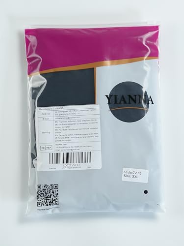 YIANNA Shapewear for Women Tummy Control Full Body Shaper Fajas Colombianas Bodysuit Butt Lifter Post Surgery Zipper Crotch Black 7275 2XL