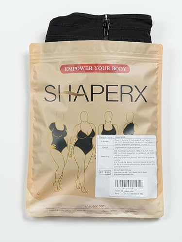SHAPERX Women Shapewear Tummy Control Fajas Colombianas Open Bust Slimming Body Shaper Shaping Bodysuit, UK-SZ7200-Black-L