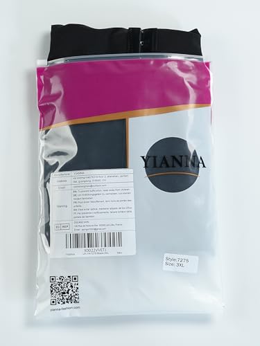 YIANNA Shapewear for Women Tummy Control Full Body Shaper Fajas Colombianas Bodysuit Butt Lifter Post Surgery Zipper Crotch Black 7275 2XL
