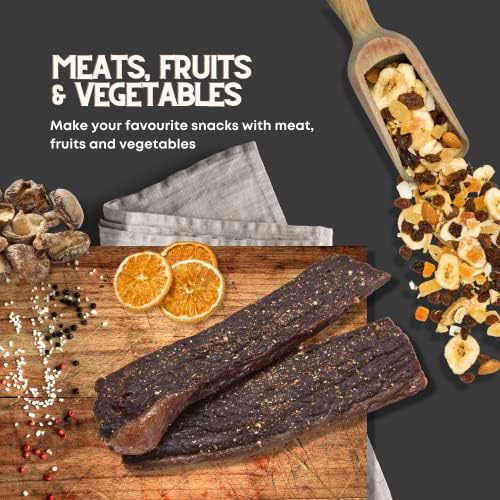 Stainless Steel Biltong Box Food Dehydrator and Drying Cabinet – Large 10 Trays, 5 Hanging Rods, with 20-90°C Temperature Control – Perfect for Drying Biltong, Meat, Vegetable & Fruit