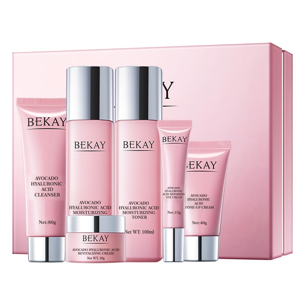 O'KADY Avocado Hyaluronic Acid Live Skincare Set,Skincare Set for Teenage Girls Gift Set,Plump and Smooth Hydrating Refreshing Skin,Avocado Skincare Gift Set,Simple Gift Sets for Women,Teens