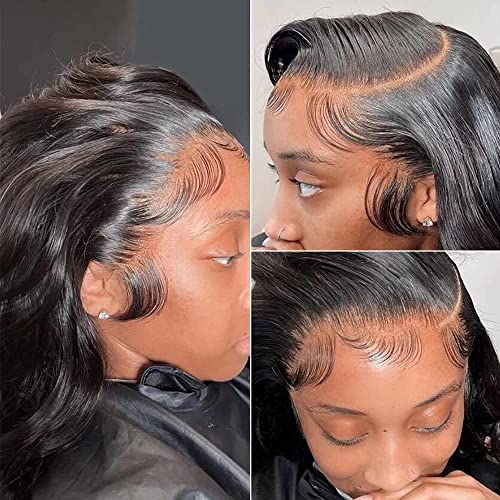 13 x 4 Lace Frontal Closure Body Wave Frontal 13 x 4 HD Transparent Lace Frontals With Bangs Baby Hair 100% Remy Human Hair 150% Density Natural Color (Natural Color, 10 Inch)