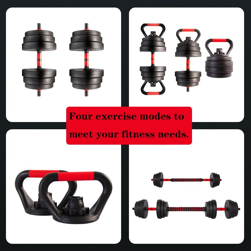Adjustable Dumbbells, Free Weight Set with Connector, 4 in1 Dumbbells Set Used as Barbell, Kettlebells, Push up Stand, Fitness Exercises for Home Gym Suitable Men/Women (40KG Set)