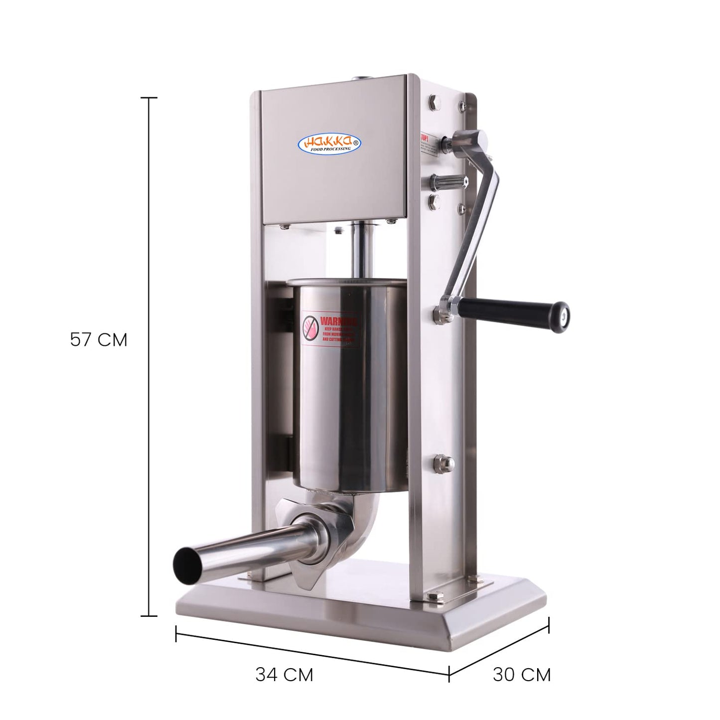 Hakka 3L/7LB Sausage Stuffer, Manual Sausage Maker Machine Filler Meat Stuffer 2 Speed Stainless Steel All Coverage Vertical Sausage Roll Making Machine with 4 S/S Filling Funnels