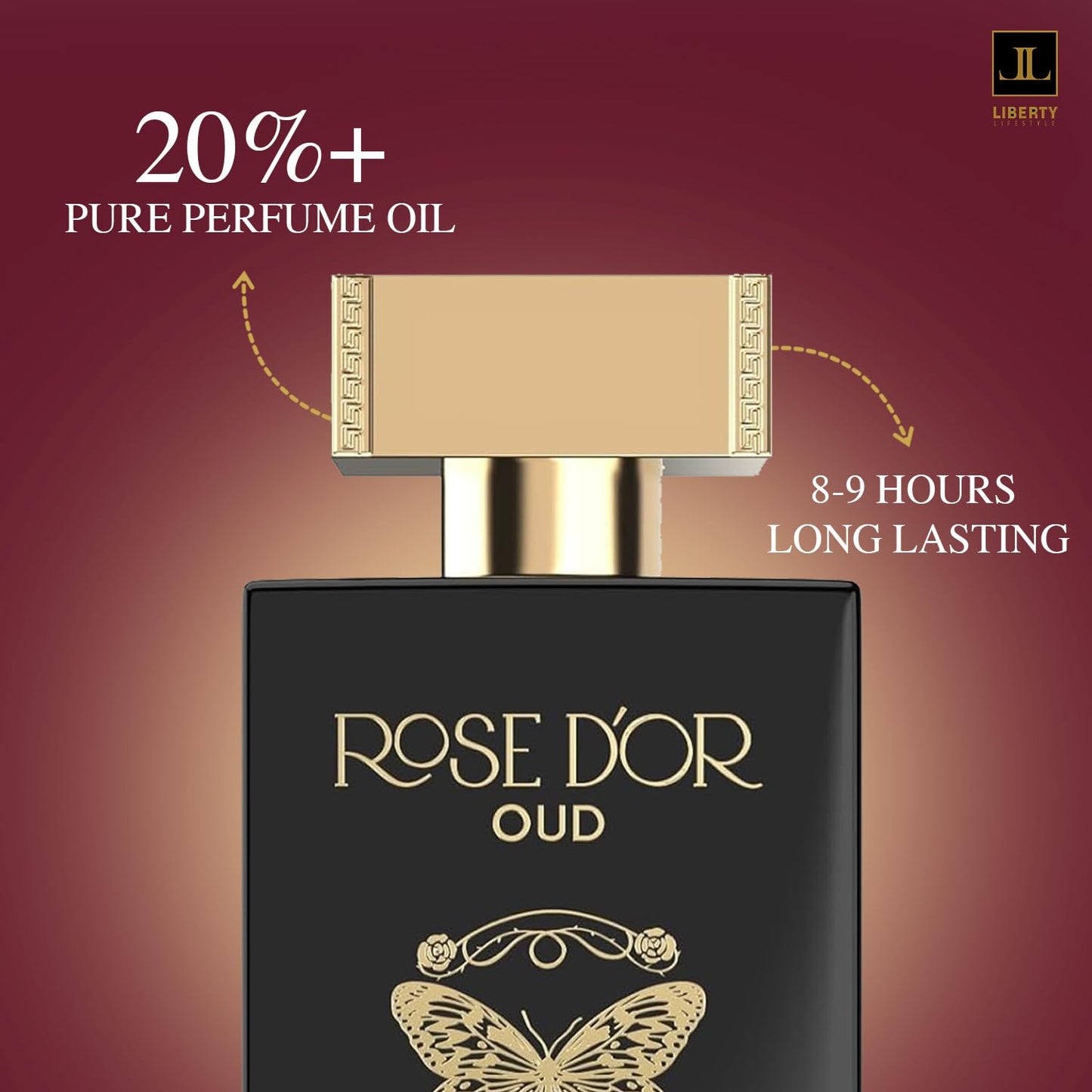 Liberty Oud Perfume for Men, 3.4 Oz Rose Dyor Oud Perfumes for Women Anniversary Edition Long-Lasting Unisex Eau de Parfum, Luxury Woody Fragrance, Perfume Spray