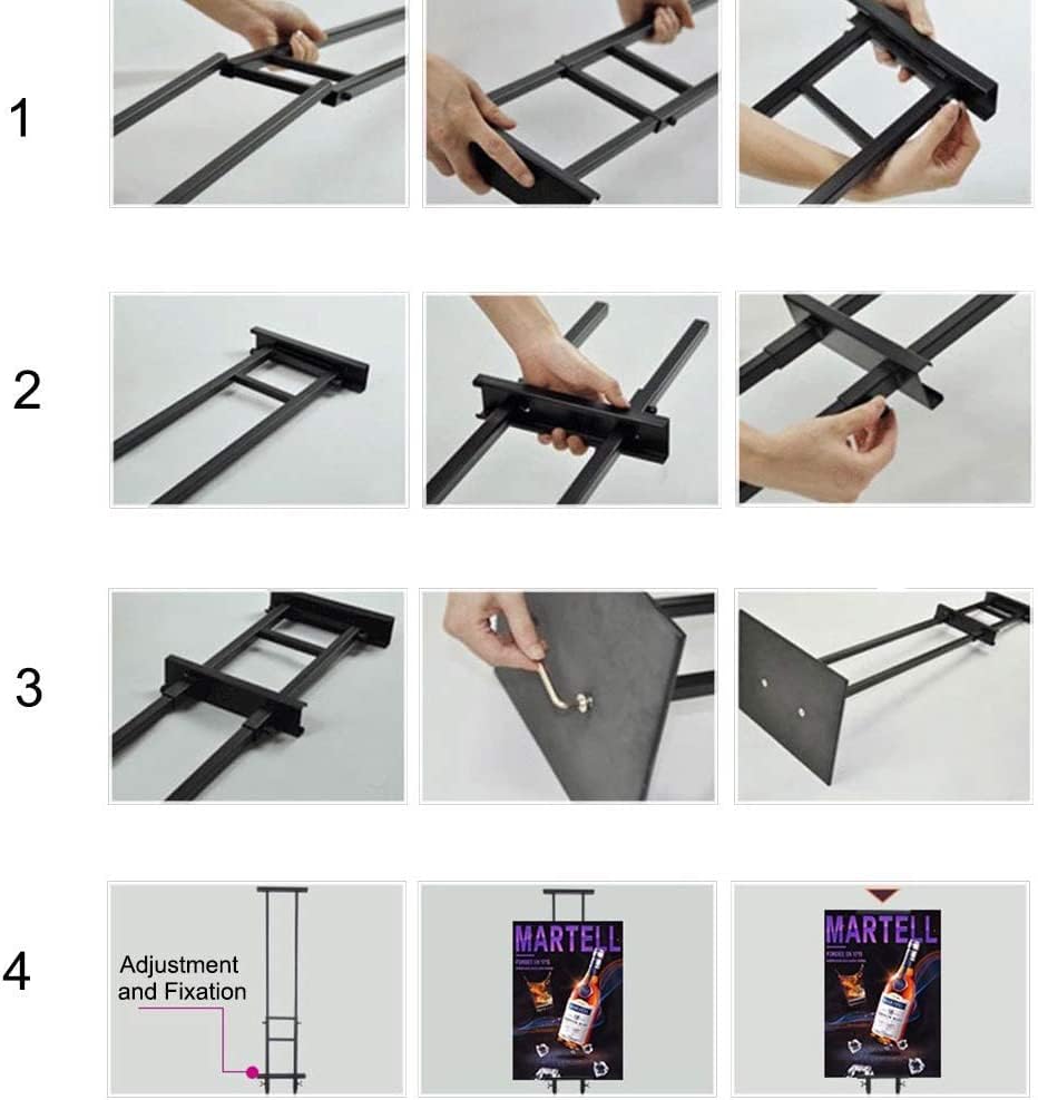 VAIIGO Double-Sided KT Board Sign Stand Adjustable Poster Stand Heavy Duty Floor Advertising Sign Holder Height Up to 75inches for Board & Foam,Black
