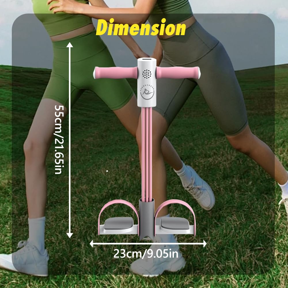 Abdominal Trainer, Sit-Up Training Equipment, Multifunctional Pedal Puller Resistance Rope, 6 Tubes, Elastic Pull Rope, Leg Exerciser for Fitness, Training, Yoga (Purple)