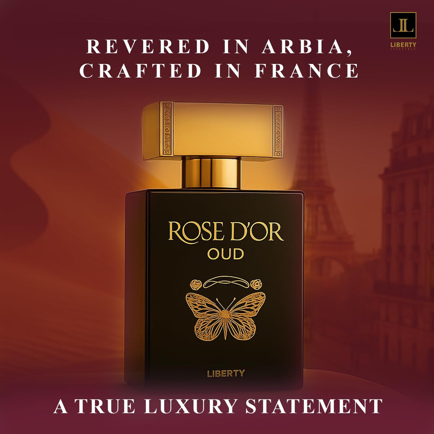Liberty Oud Perfume for Men, 3.4 Oz Rose Dyor Oud Perfumes for Women Anniversary Edition Long-Lasting Unisex Eau de Parfum, Luxury Woody Fragrance, Perfume Spray