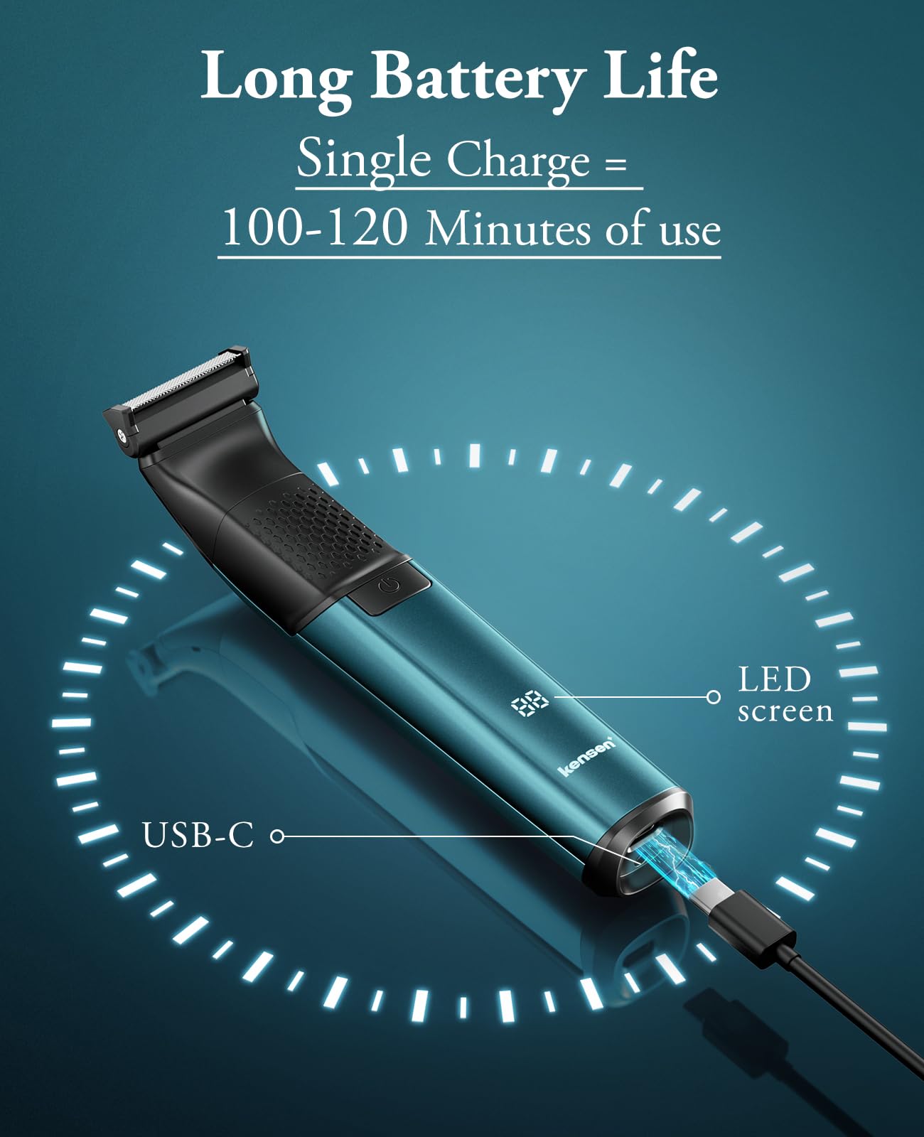 Kensen 2in1 Manscape Intimate 3.0 Body Hair Trimmer Men, Safe Cordless Mens Body Shaver for Pube, Waterproof Pubic Groin Hair Shaver for Men/Women, Mens Grooming Kits for Pubic Hair/50 Times Usage