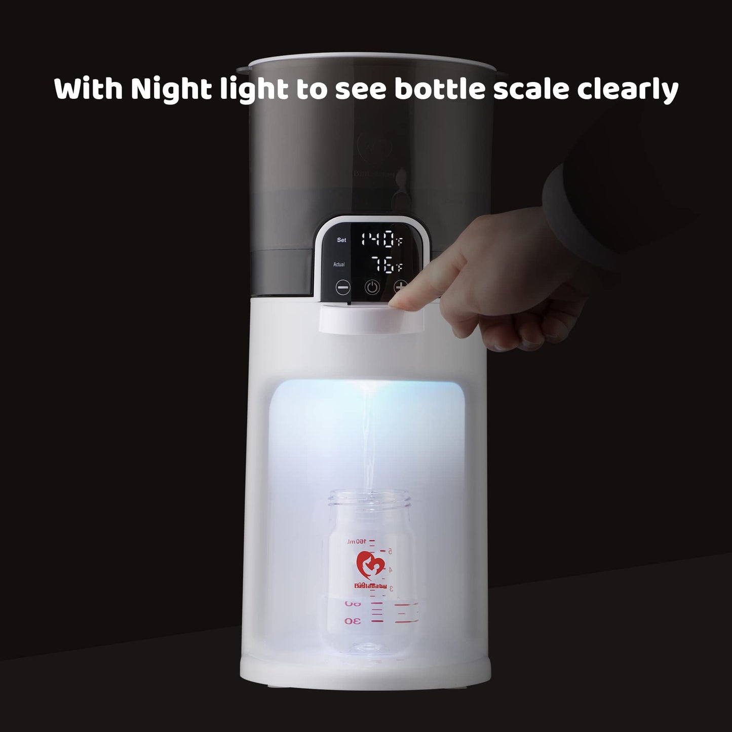 Bellababy Baby Bottle Maker, Instant and Automatic Baby Milk Maker for Making Formula Bottle Instantly, Detachable Container Easy Cleaning,24/7 Keep Warm, Baby Formula Maker (Black)