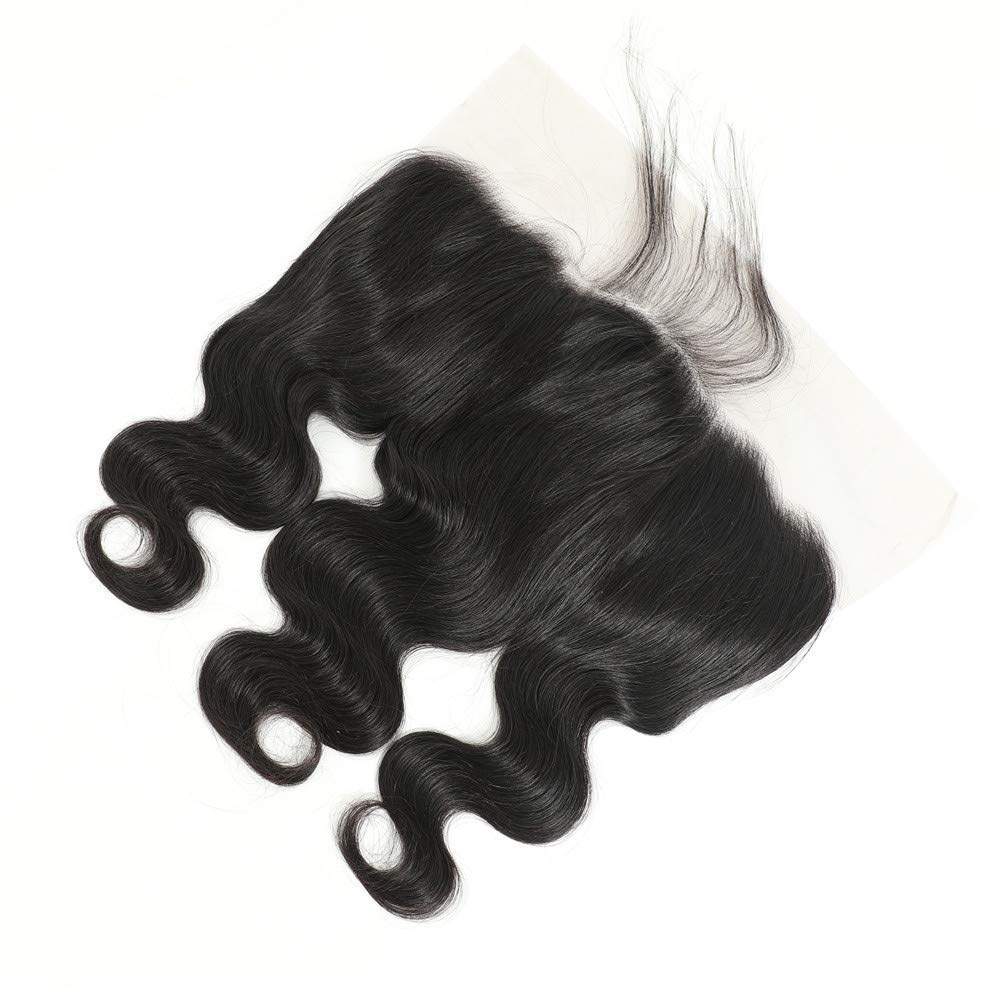 13 x 4 Lace Frontal Closure Body Wave Frontal 13 x 4 HD Transparent Lace Frontals With Bangs Baby Hair 100% Remy Human Hair 150% Density Natural Color (Natural Color, 10 Inch)
