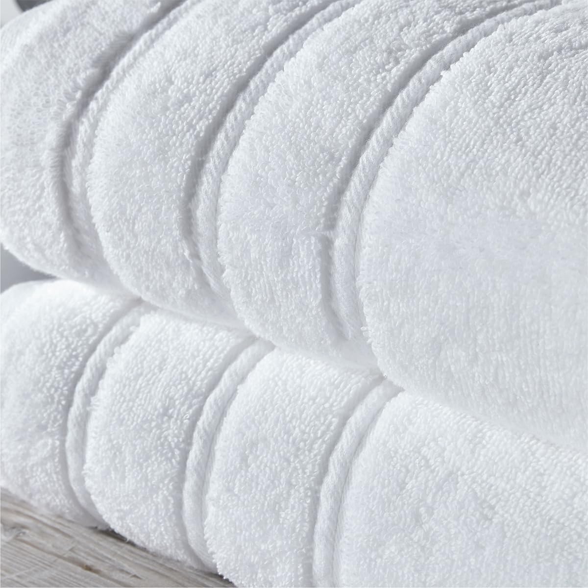 Christy Antalya Large Bath Towels | Set of 6 | 100% Turkish Cotton | 600GSM | Soft Plush Luxury Towel Set | 2 Bath Towels 2 Hand Towels 2 Face Cloths | Quick Dry | White