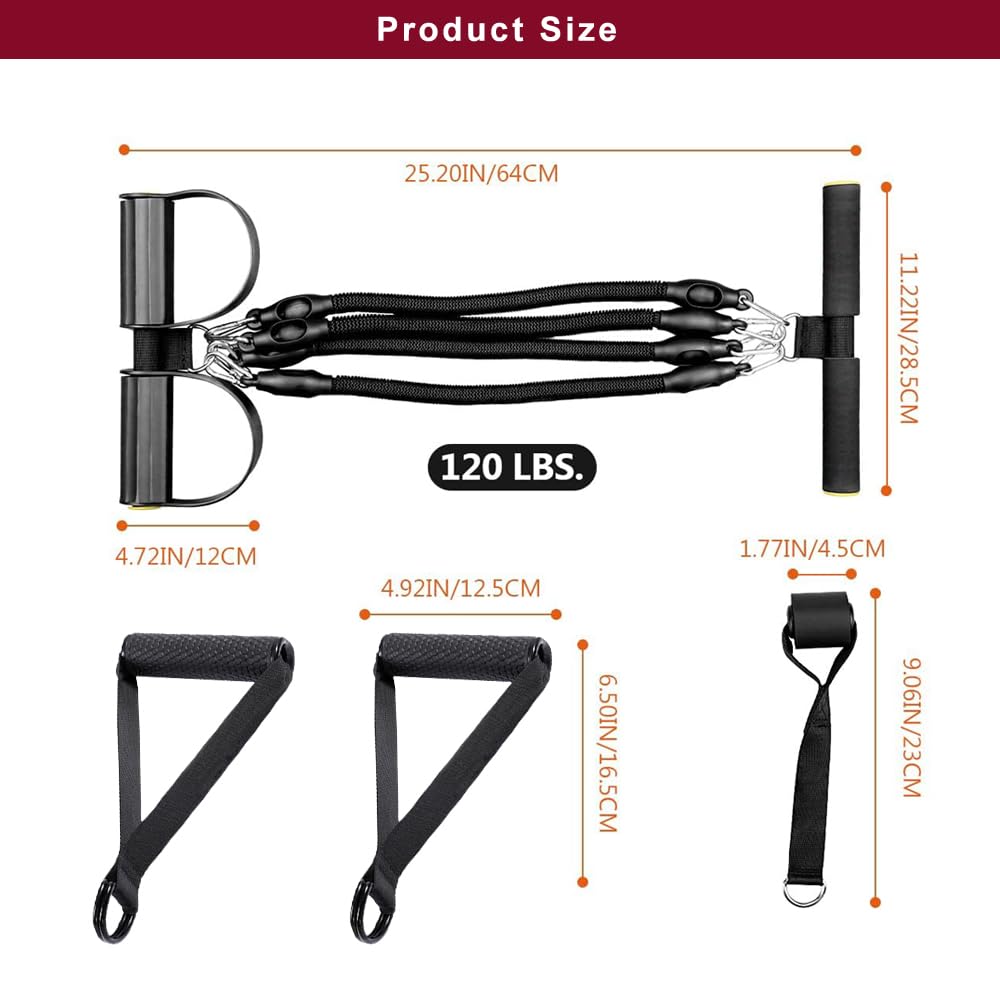Multi-Functional Sports Pedal Puller, Elastic Sit-Up Tension Rope, Efficient Training, Home Fitness, 4-Tube Tension Rope Foot-Operated Resistance Band For Abdominal, Waist, Arm, Leg Training Etc