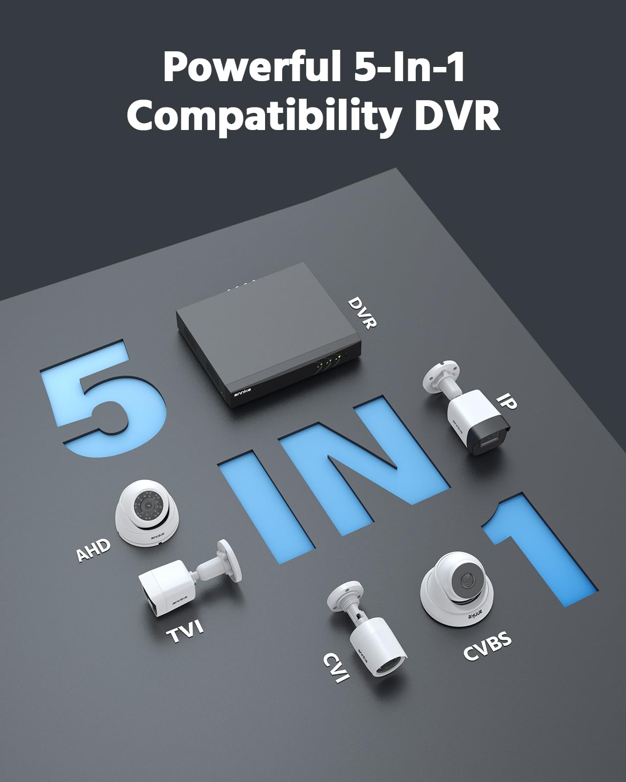 ANNKE CCTV Camera System Outdoor, Smart Human/Vehicle Detection, 8 x 1080P Security Bullet Cameras and 3K Lite 8CH Surveillance DVR with 1TB HDD,Dual-light with Color Night Vision,IP67 Weatherproof