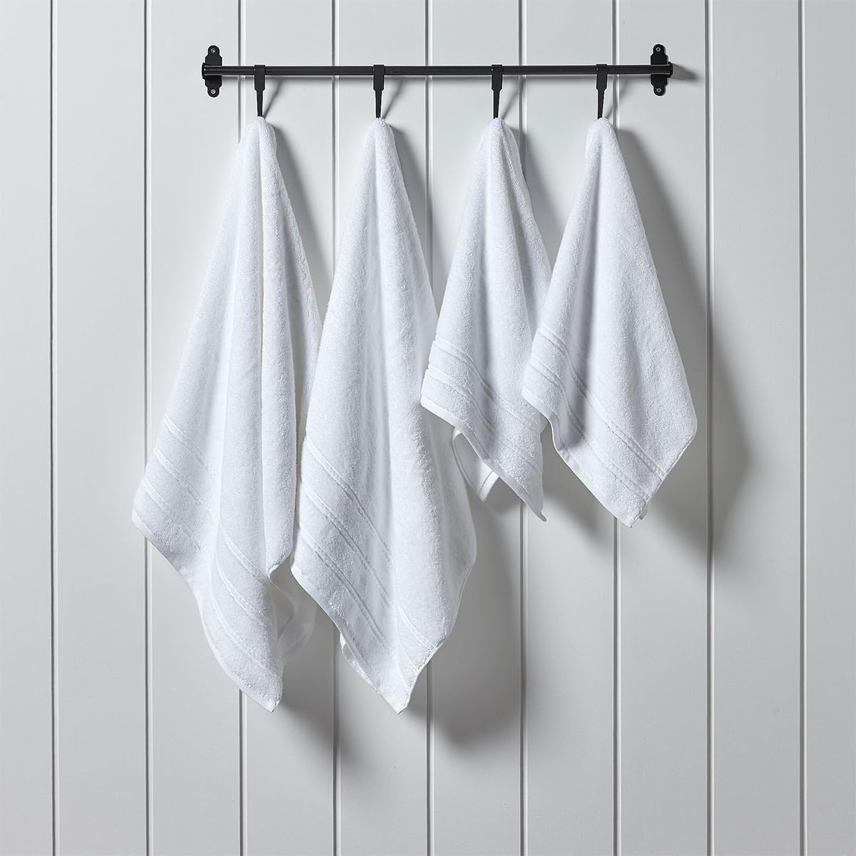 Christy Antalya Large Bath Towels | Set of 6 | 100% Turkish Cotton | 600GSM | Soft Plush Luxury Towel Set | 2 Bath Towels 2 Hand Towels 2 Face Cloths | Quick Dry | White