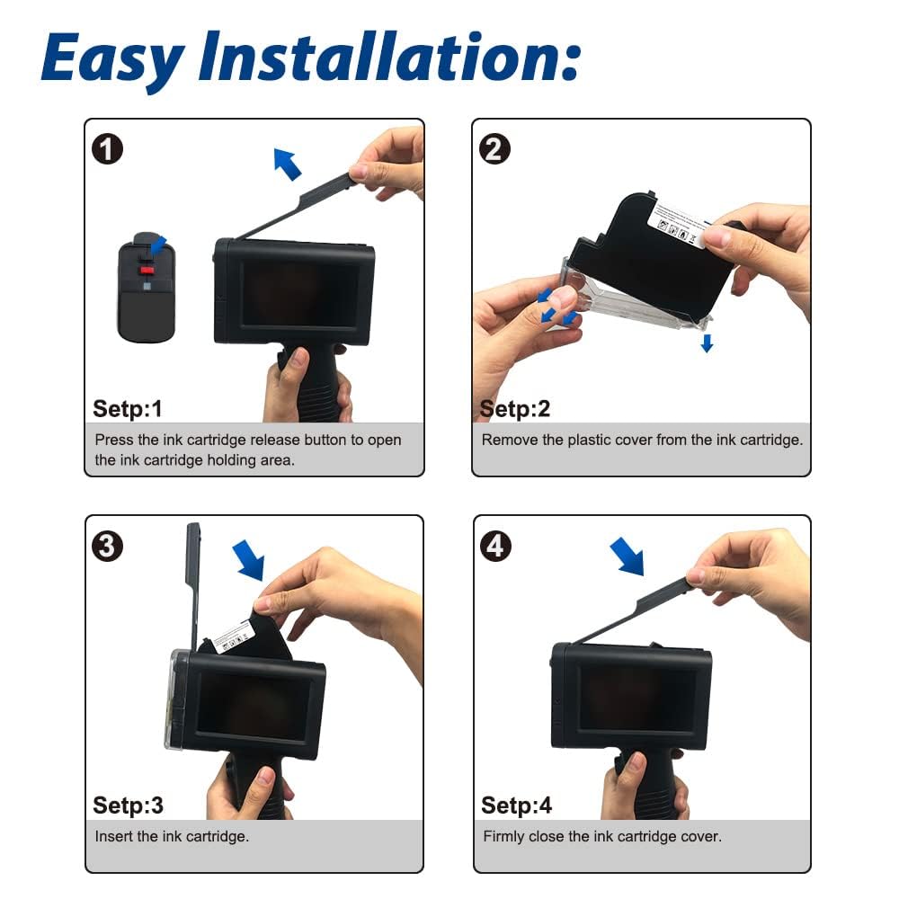 BENTSAI BT-HH6105B2 Handheld Inkjet Printer with 1/2 Inch Print Height Portable Handheld Printer for EXP Date, Batch Number, QR Code, Barcode, Logo on Carton Wood Fabric Plastic Metal