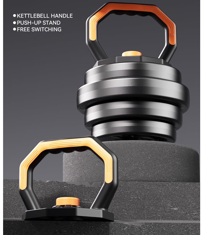 Strongway® Adjustable 6 in 1 Dumbbell Straight and Curl Barbell Kettlebell Push Up Set - 20KG 30KG 40KG SETS - Weight Lifting for Home Gym Fitness (20KG SET)