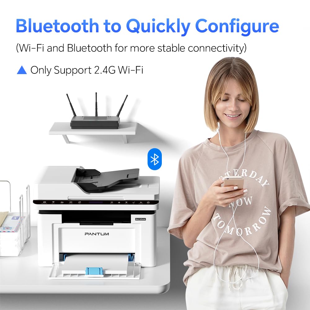 PANTUM BM2309AW 20ppm Multifunction Laser Printer - 3-in-1 Print/Scan/Copy with ADF & Manual Duplex, Wireless (Wi-Fi + USB), AirPrint & Mopria Apps for Home & Office
