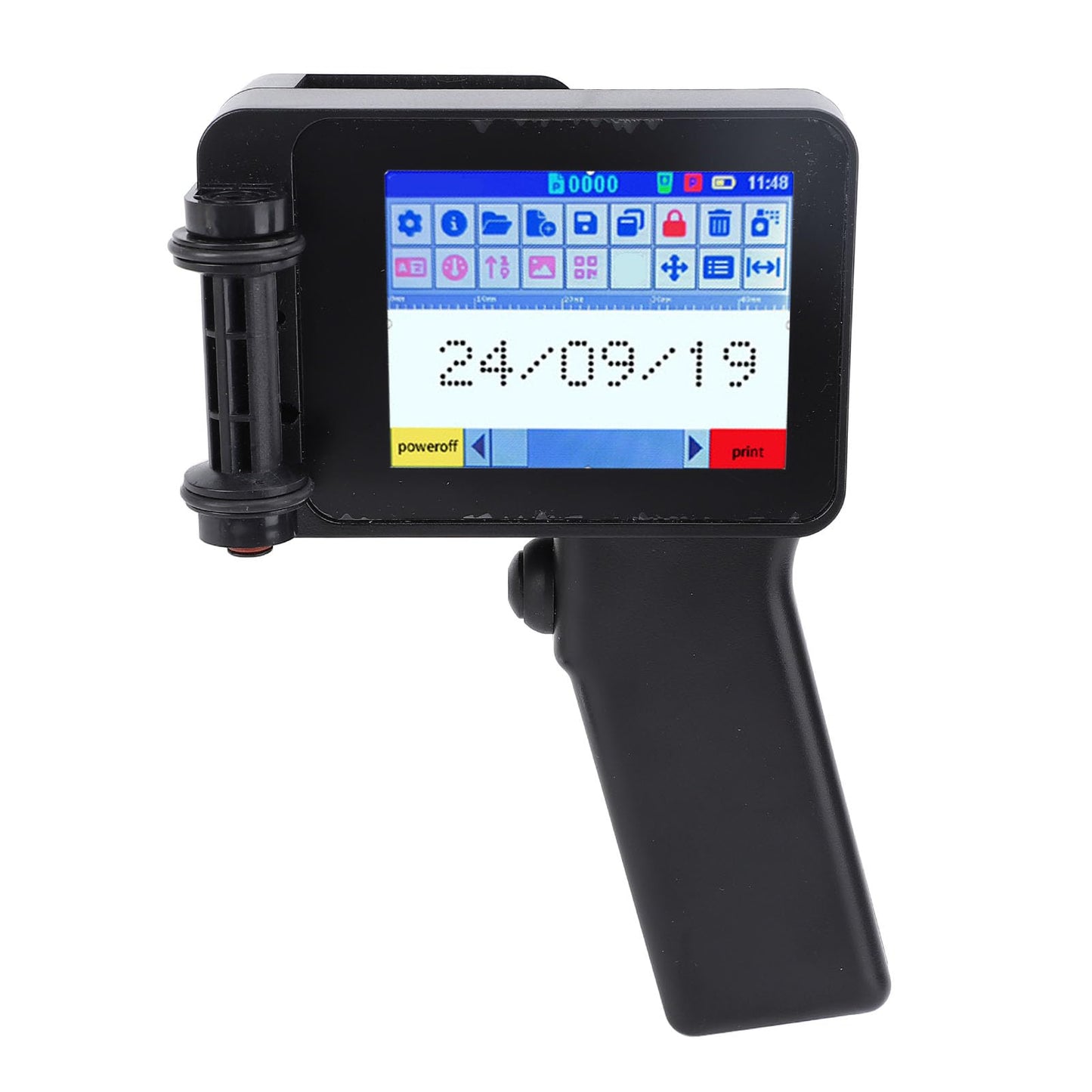 Hyuduo Inkjet Printer Gun N6, HD LED 4.3in Touch Screen, Portable, QR Code Barcode, Black Ink, 600 DPI, USB, Simplex, A5 Max, Versatile Printing