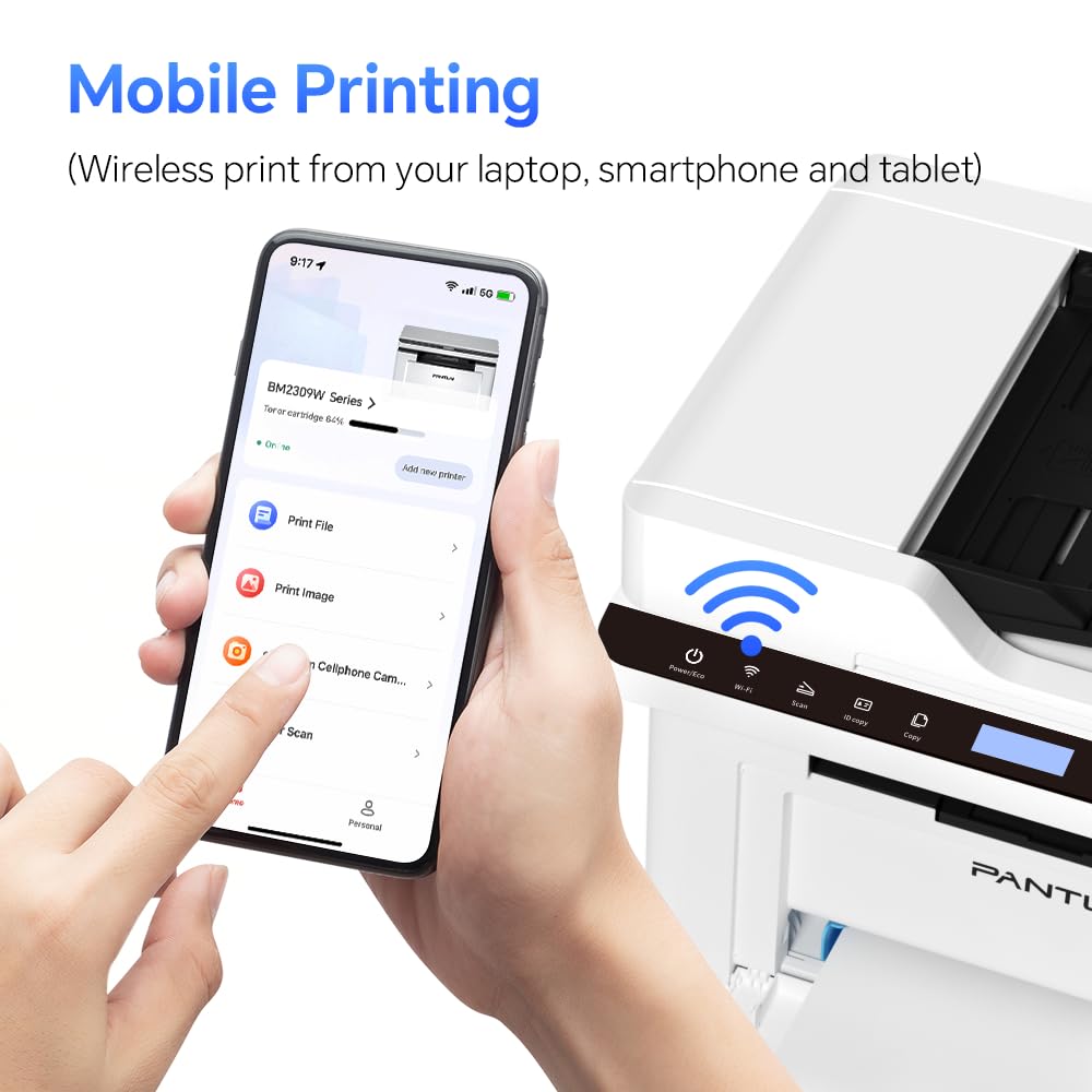 PANTUM BM2309AW 20ppm Multifunction Laser Printer - 3-in-1 Print/Scan/Copy with ADF & Manual Duplex, Wireless (Wi-Fi + USB), AirPrint & Mopria Apps for Home & Office