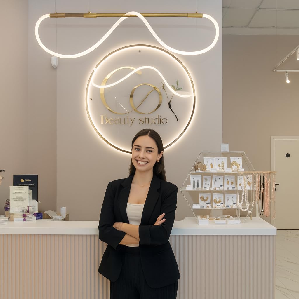 LED Logo Personalised, Logo Neon Sign, Dimmable Personalised Floating Company Sign Made of Acrylic,Customized Led Logo for Business, Restaurants, Offices, Studio, Salon