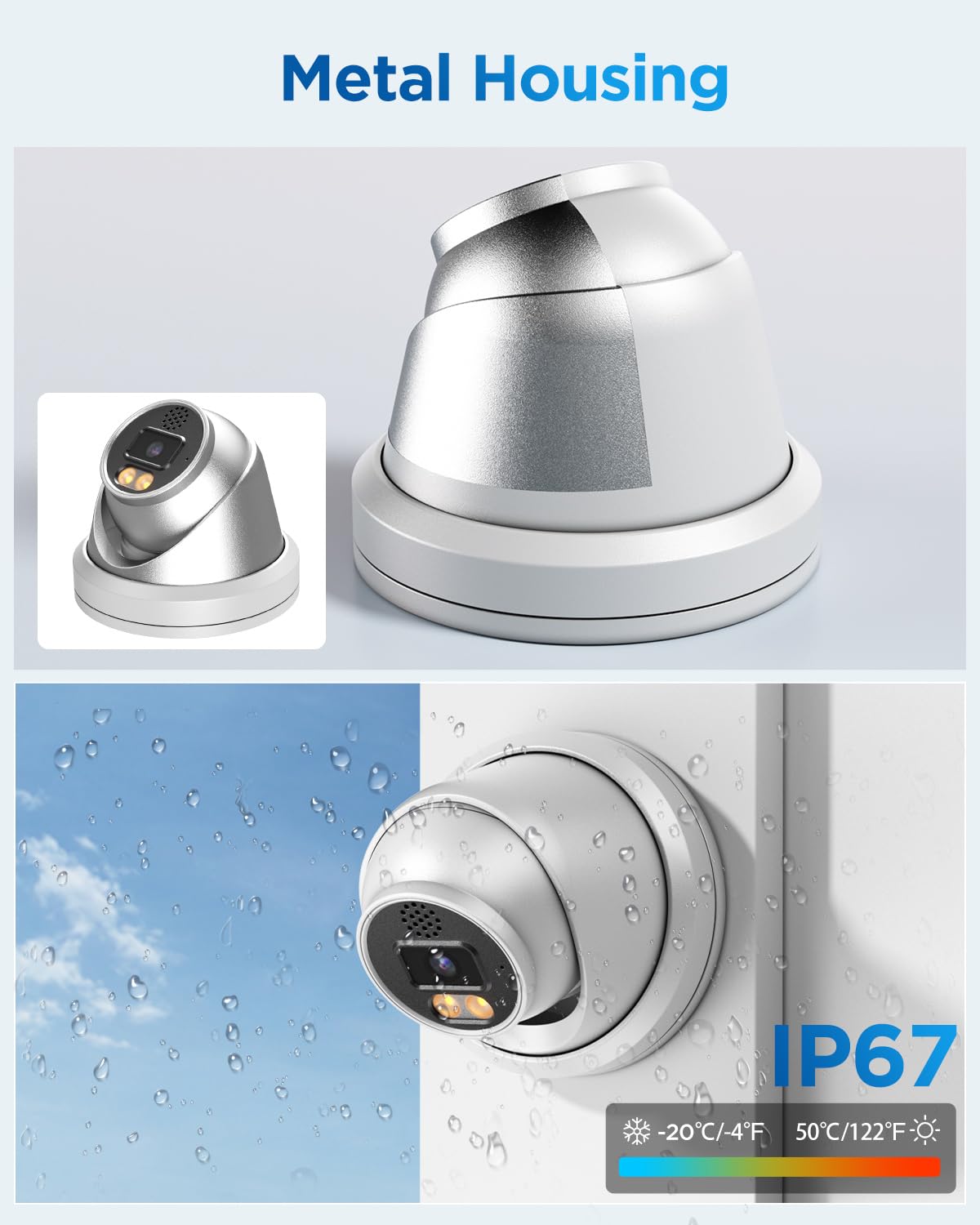 4COVR PoE CCTV Camera Systems with Monitor, 8CH 4K NVR with 2TB HDD, 4X Security Dome 5MP IP Camera IP67 Outdoor, Person Vehicle Detection, 2-Way Talk & Smart Full Color Night Vision, ELY97KA5MU804