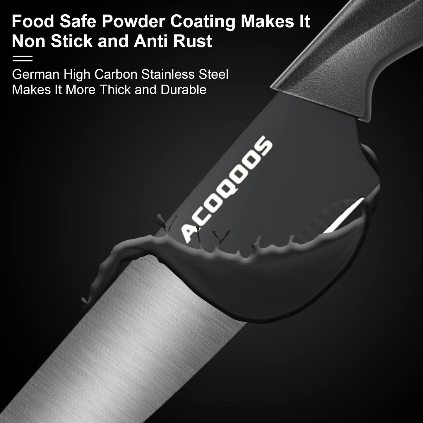 Knife Set with Block, 14 Piece with Built-in Sharpener, Kitchen Knives for Chopping, Slicing, Dicing Cutting by ACOQOOS