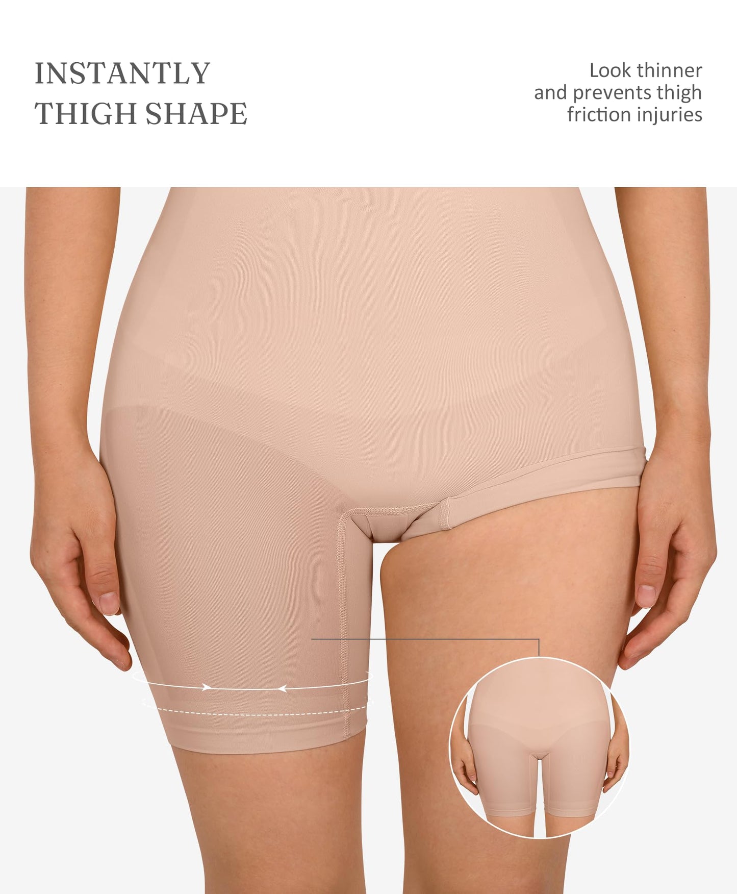 FeelinGirl Comfortable Full Bodysuit for Women Butt Lifter Seamless Shapewear for Women Tummy Control Thigh Slimmer