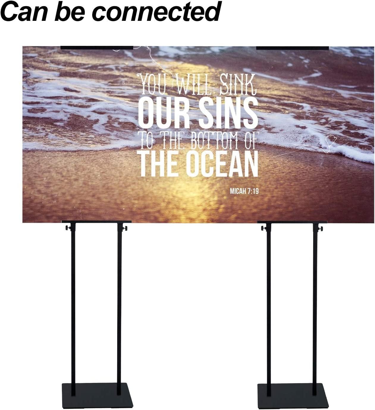 VAIIGO Double-Sided KT Board Sign Stand Adjustable Poster Stand Heavy Duty Floor Advertising Sign Holder Height Up to 75inches for Board & Foam,Black