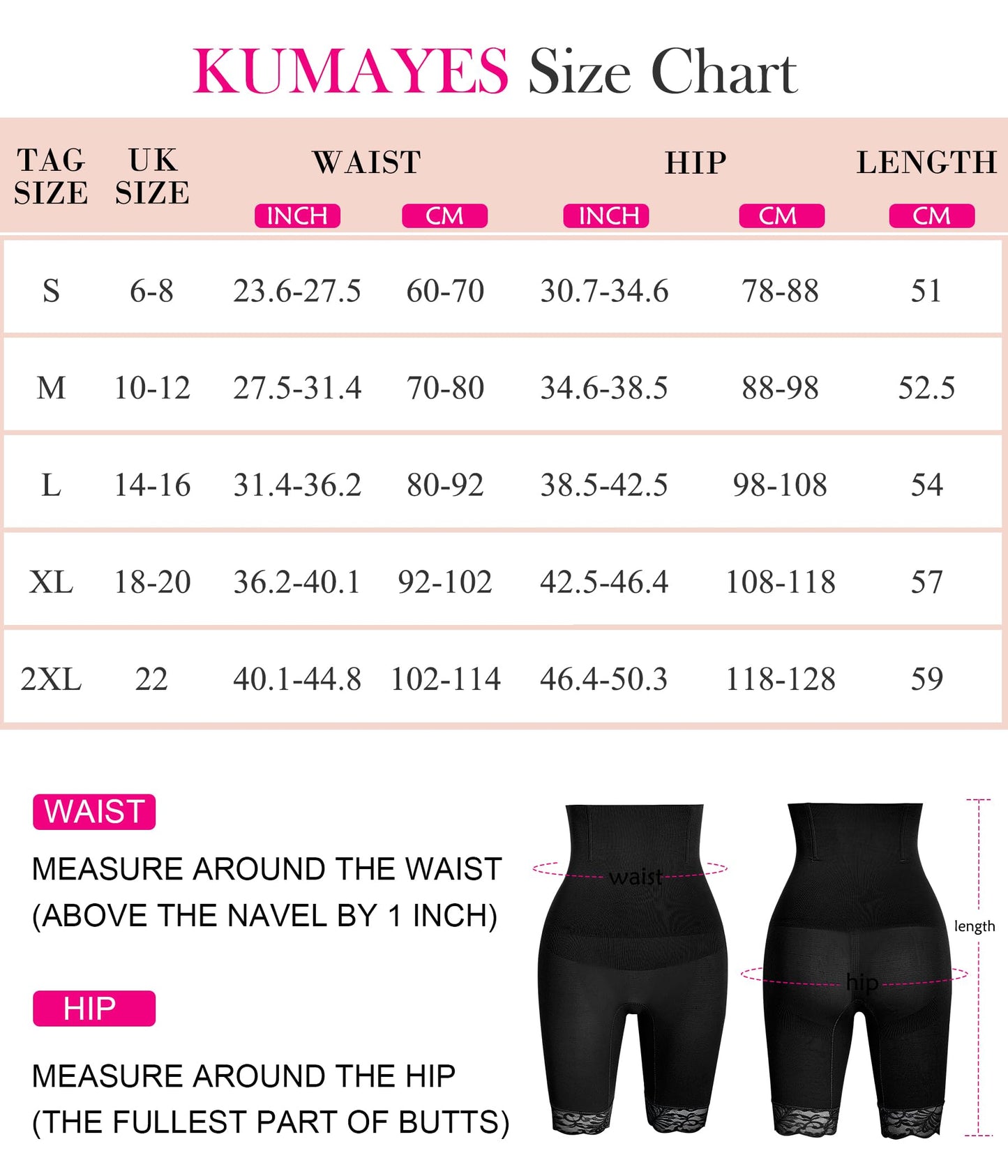 KUMAYES Shapewear for Women Tummy Control Knickers High Waisted Body Shaper Shorts Shaping Underwear Shapewear shorts (UK, Alpha, XXL, Regular, Regular, Black)