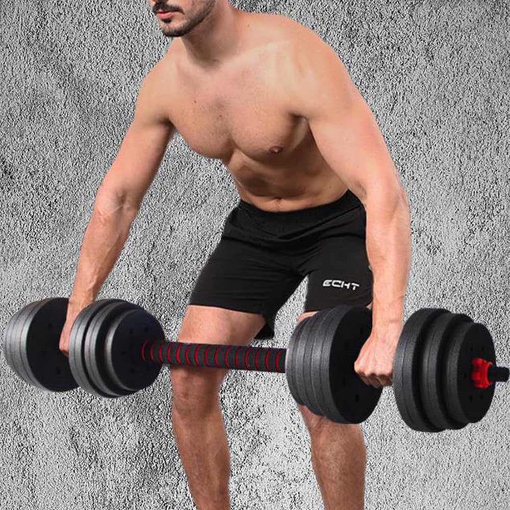 Adjustable Dumbbells, Free Weight Set with Connector, 4 in1 Dumbbells Set Used as Barbell, Kettlebells, Push up Stand, Fitness Exercises for Home Gym Suitable Men/Women (40KG Set)