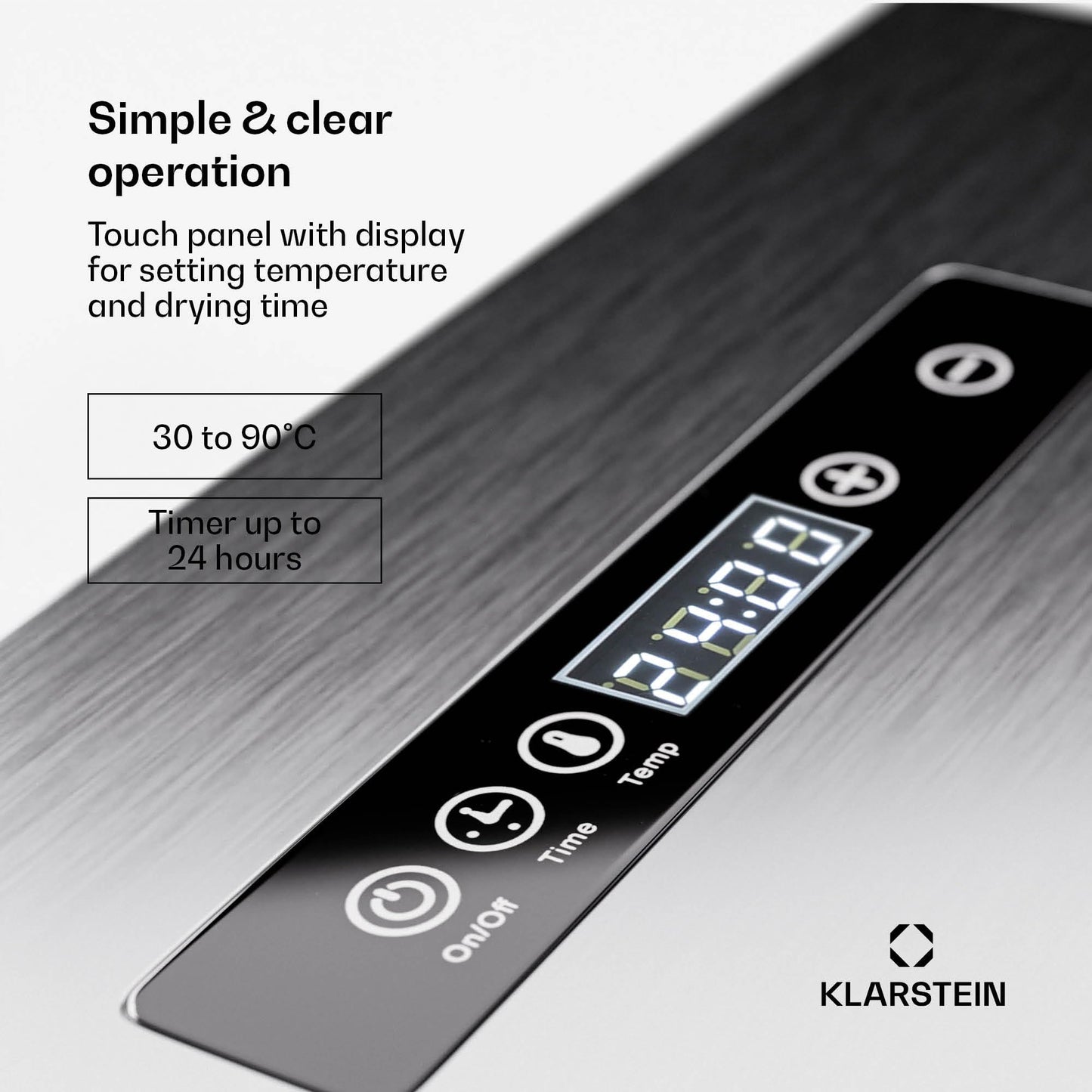 Klarstein dehydrator, dehydrator for Vegetables, Fruit, Meat, 1500 W Stainless Steel dehydrator, Drying Machine with 16 Metal grids, dehydrator h 24 H Timer & Touch Display,Food dehydrator