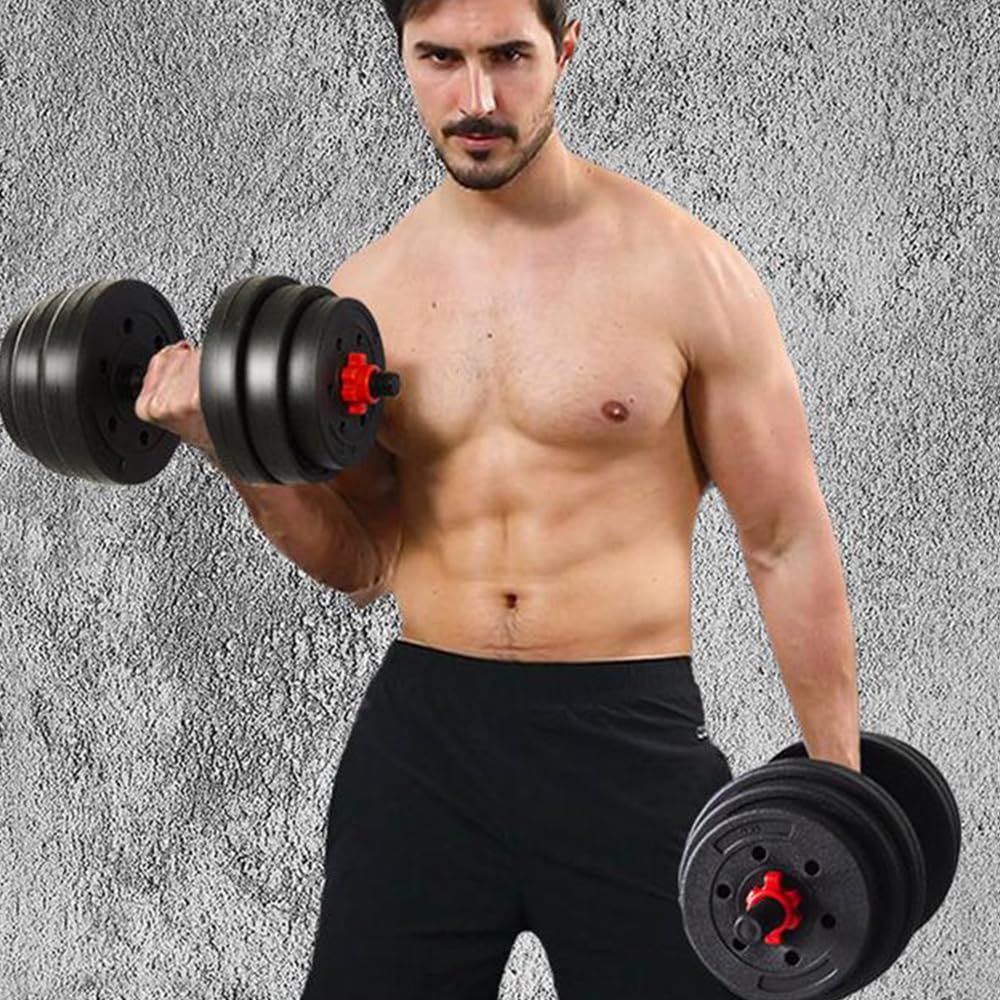 Adjustable Dumbbells, Free Weight Set with Connector, 4 in1 Dumbbells Set Used as Barbell, Kettlebells, Push up Stand, Fitness Exercises for Home Gym Suitable Men/Women (40KG Set)