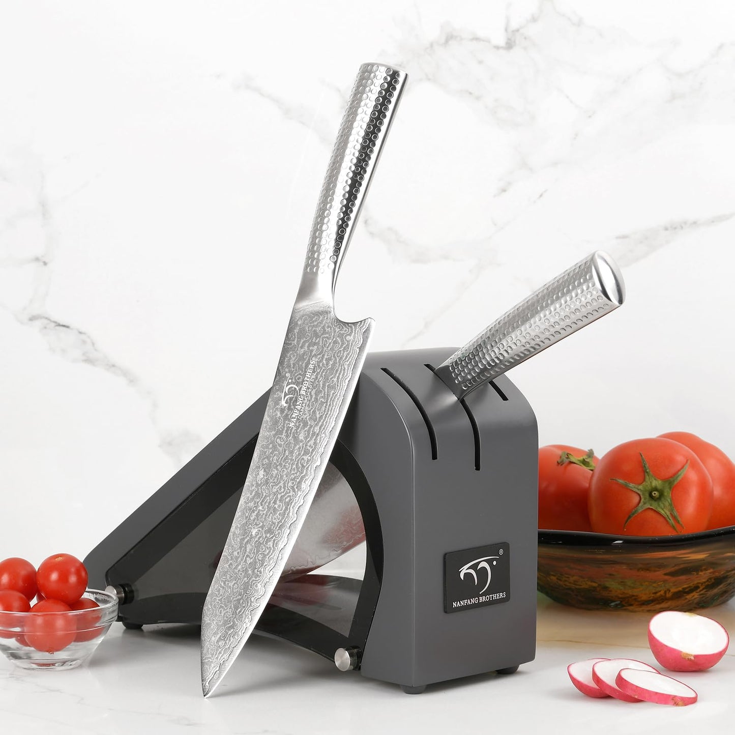 NANFANG BROTHERS Damascus Kitchen Knife Set (Grey-4Pcs)