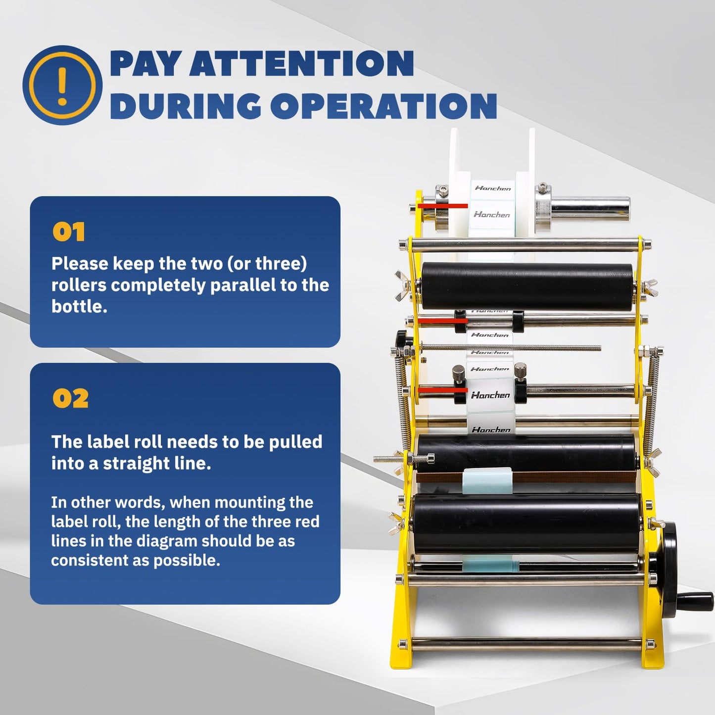 Hanchen Manual Round Bottle Labeling Machine Labeler Label Applicator Machine MT-30 for Width 10-110mm Length 10-300mm Label(With Handle)