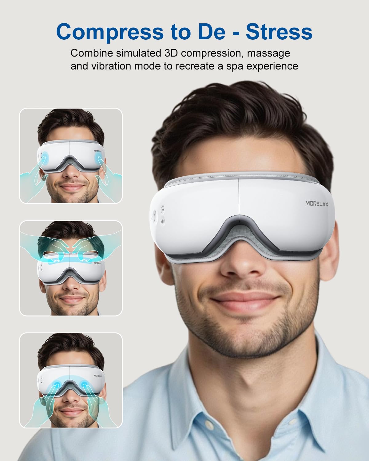 Eye Massager with Heat, Gifts for Men, Heated Eye Mask with Bluetooth Music, Relax & Reduce Strain Dark Circles and Improve Sleep, Gift for Mom Dad Women Men