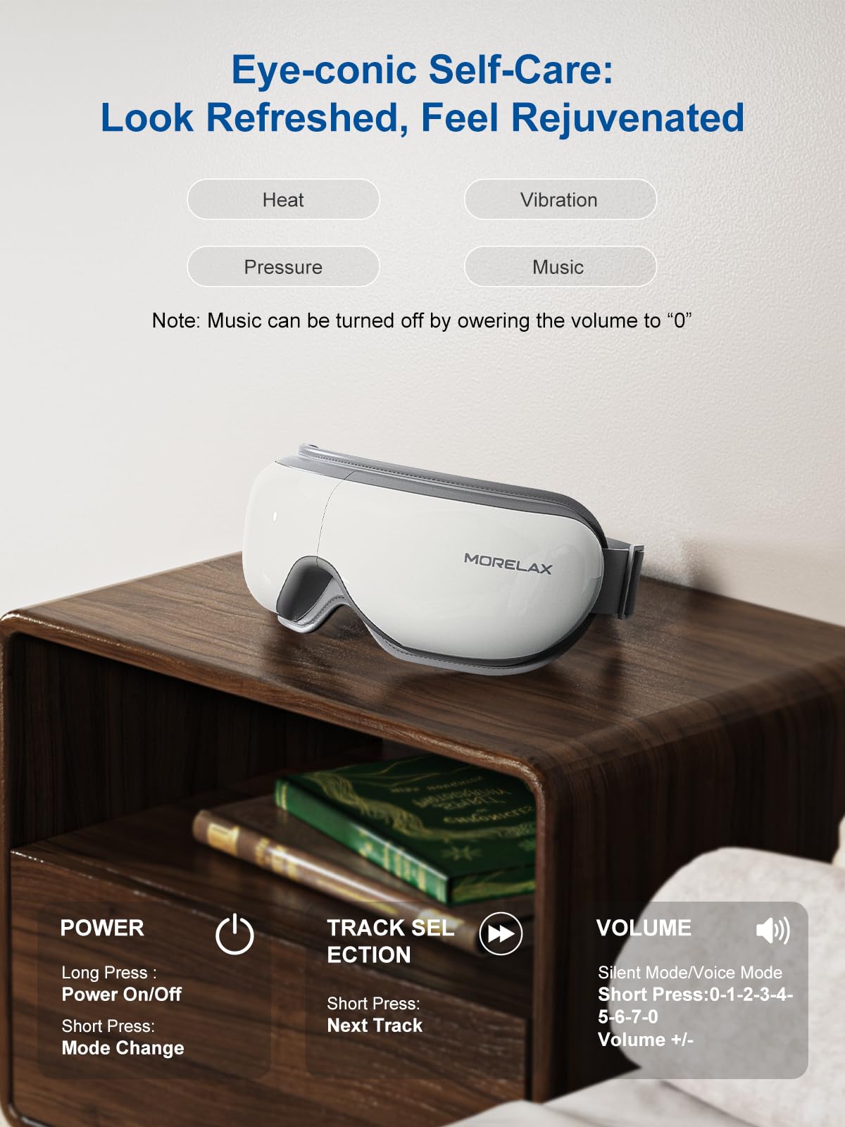 Eye Massager with Heat, Gifts for Men, Heated Eye Mask with Bluetooth Music, Relax & Reduce Strain Dark Circles and Improve Sleep, Gift for Mom Dad Women Men