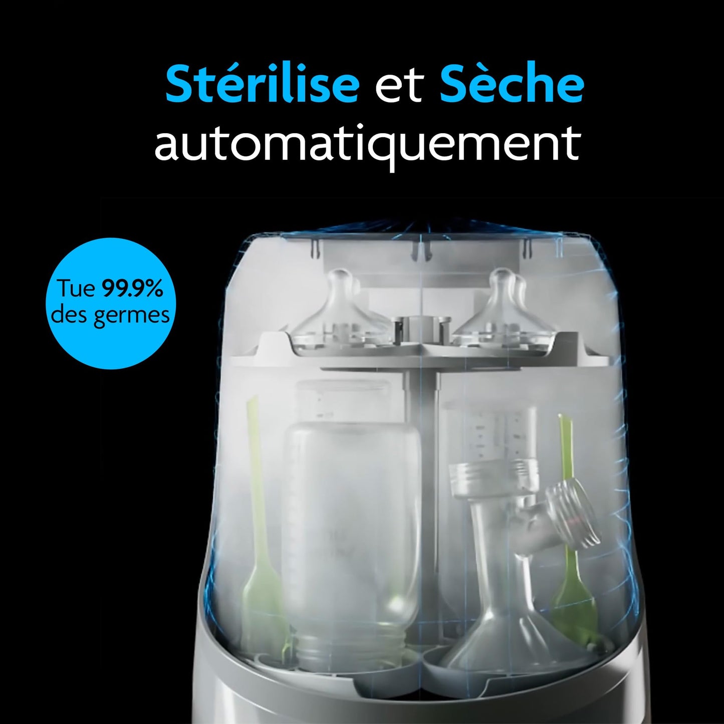 Baby Brezza Bottle Washer Pro ā 3-in-1 Baby Bottle Cleaner; Wash, Sterilise, Dry ā Universal Cleaning for All Bottles: Plastic + Glass + Newborn Dummy + Breast Pump Parts - HEPA Filtration (White)