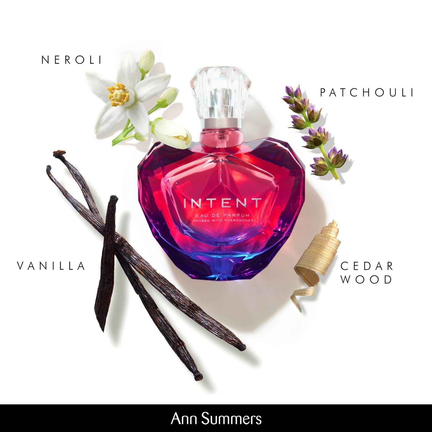Ann Summers Intent Pheromone Perfume for Women (100ml Eau de Parfum) – Floral, Fruity Fragrance to Enhance Attraction – Citrus & Musk Notes, Heart-Shaped Bottle – Genuine Ann Summers Womens Perfume