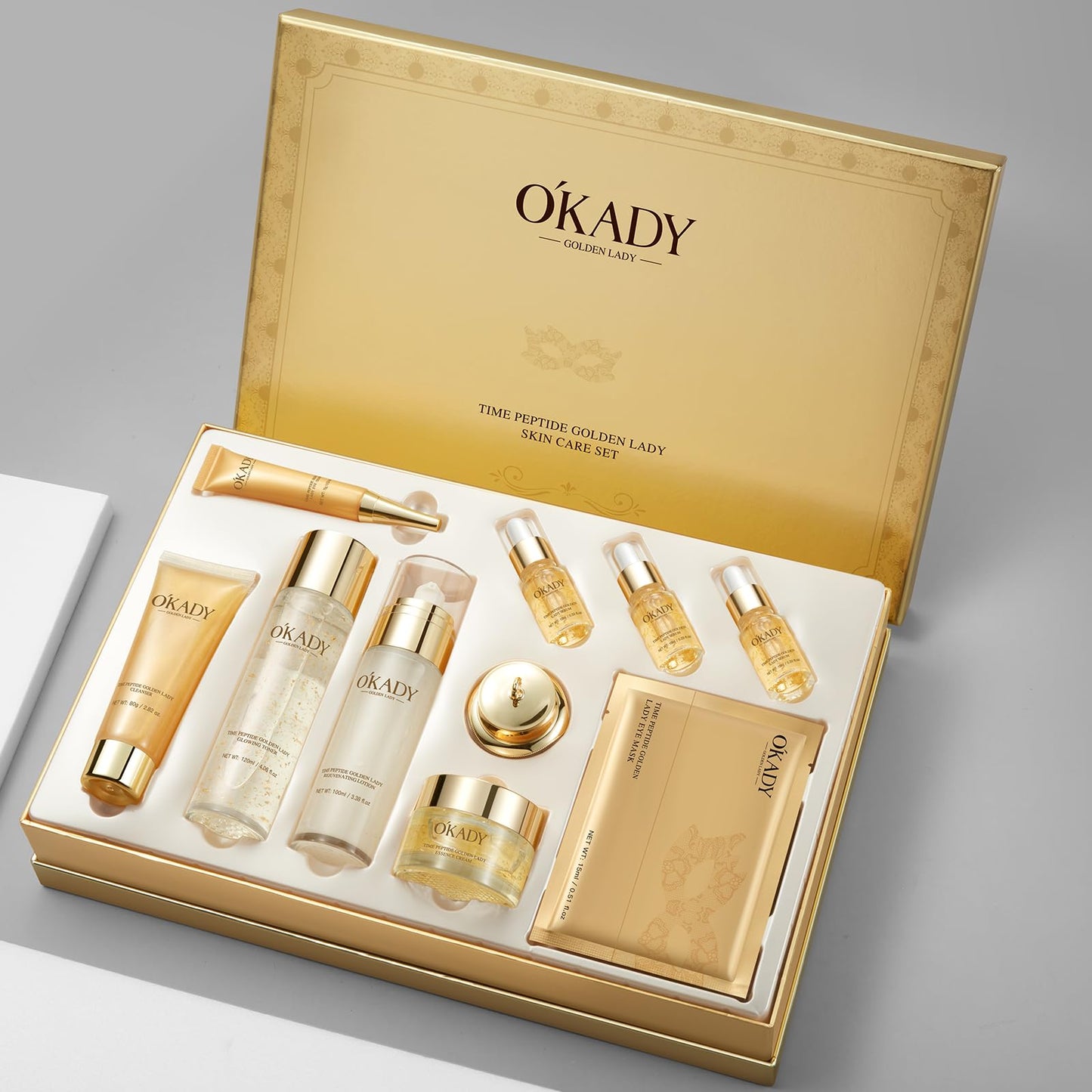 O'KADY Anti Aging Skin 10Pcs Daily Care Routine Kit,Serum Skin Care Kits for Girls,Pamper Gifts for Women,Gift Set for Hydrating Refreshing Face,Face Care Sets for Women,teengirls