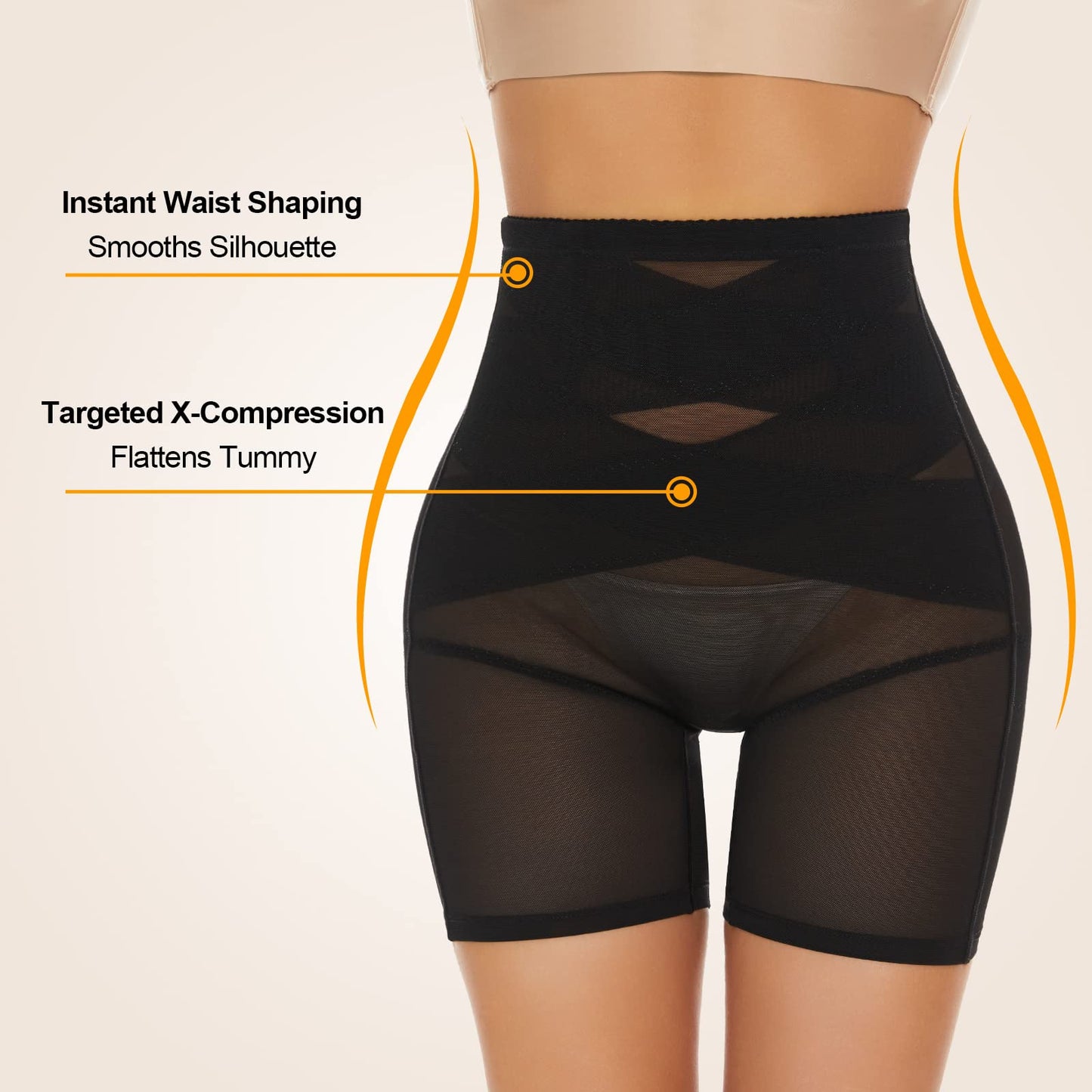 SIMIYA Tummy Control Knickers, High Waisted Shapewear for Women, Tummy Control Body Shaper Pants Shaping Underwear, Black XL