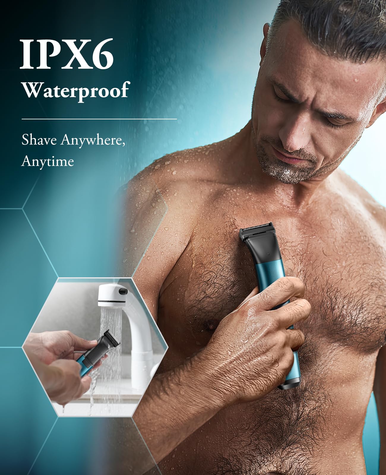 Kensen 2in1 Manscape Intimate 3.0 Body Hair Trimmer Men, Safe Cordless Mens Body Shaver for Pube, Waterproof Pubic Groin Hair Shaver for Men/Women, Mens Grooming Kits for Pubic Hair/50 Times Usage