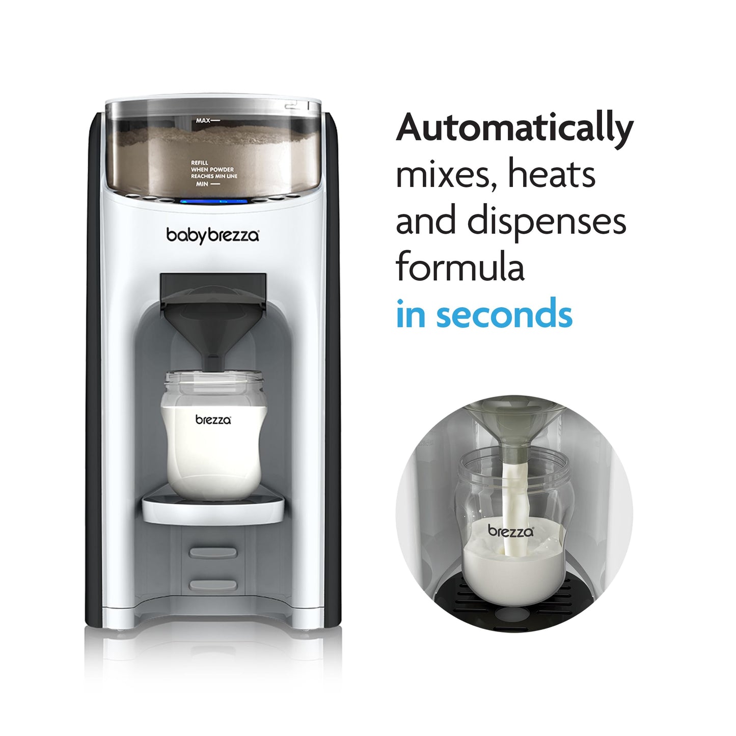 Baby Brezza Formula Pro Advanced | Instant and Automatic Baby Bottle Maker | Mix and Heat Formula at The Push of a Button (White)