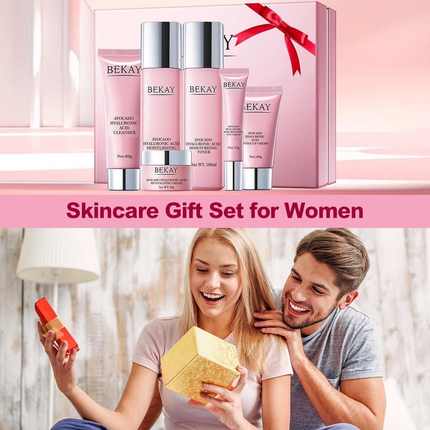 O'KADY Avocado Hyaluronic Acid Live Skincare Set,Skincare Set for Teenage Girls Gift Set,Plump and Smooth Hydrating Refreshing Skin,Avocado Skincare Gift Set,Simple Gift Sets for Women,Teens