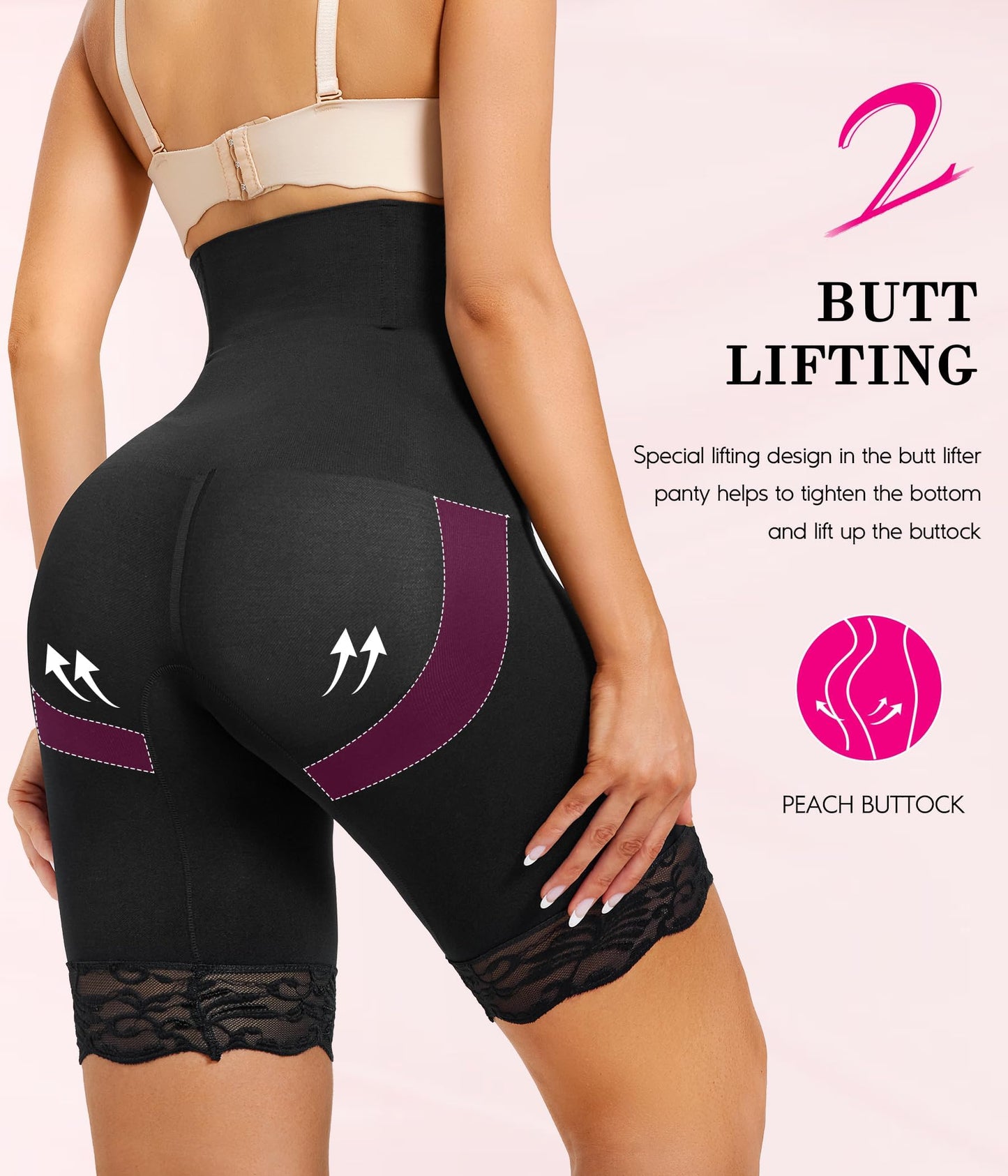KUMAYES Shapewear for Women Tummy Control Knickers High Waisted Body Shaper Shorts Shaping Underwear Shapewear shorts (UK, Alpha, XXL, Regular, Regular, Black)