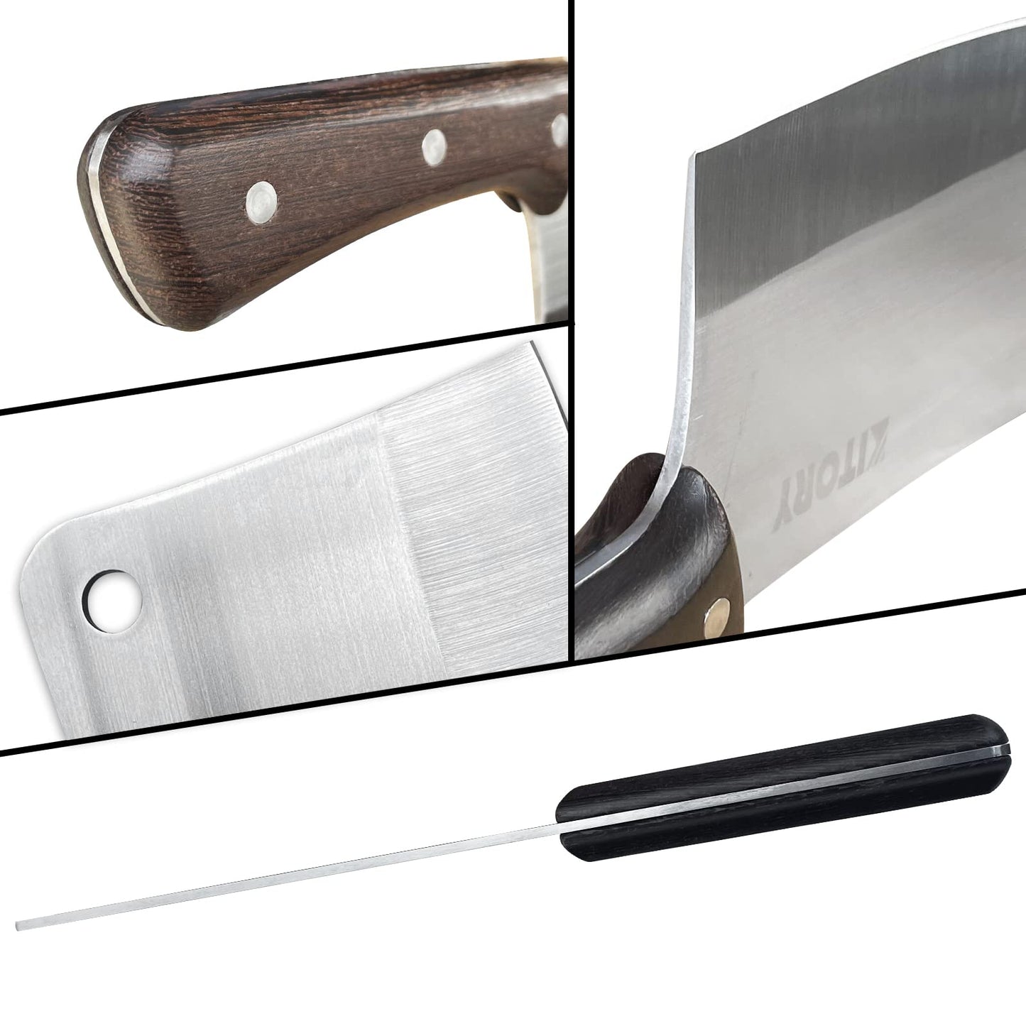 Kitory Kitchen Knife 7 Inch Full Tang Handmade Chef's Knife High Carbon Stainless Steel Cooking Knife with Ergonomic Handle for Home, Kitchen, Restaurant