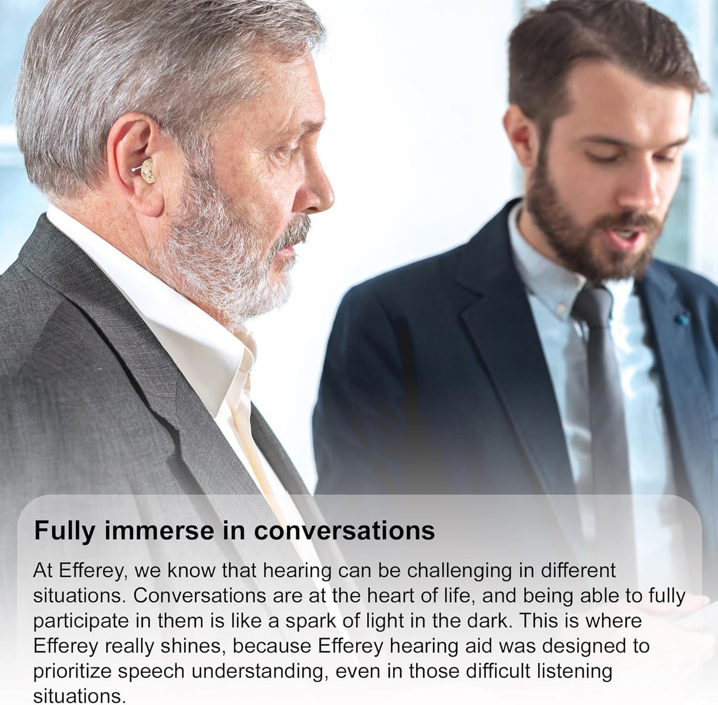 Efferey Digital Hearing Amplifiers Sound Device with Charging Case, Invisible Voice Enhancer, Long-Lasting Rechargeable Battery, Easy to Use