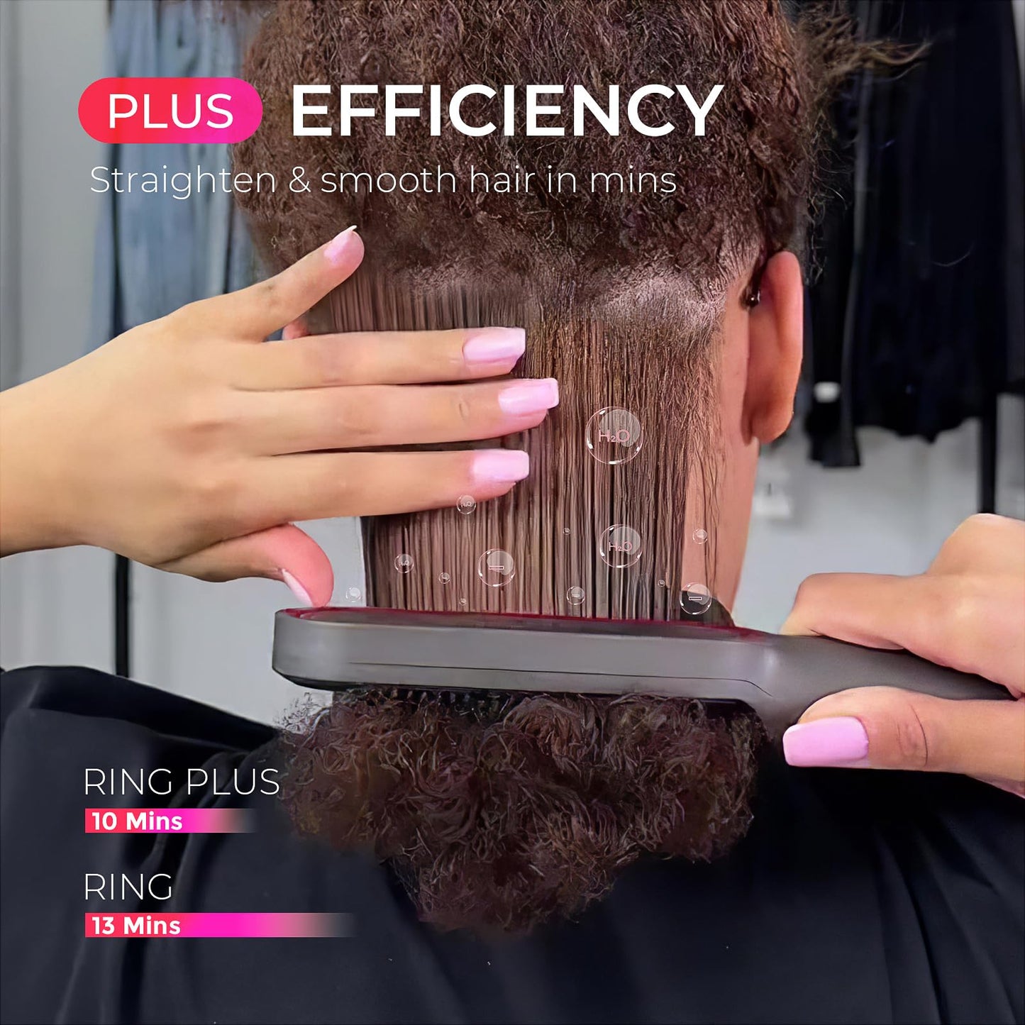 TYMO Hair Straightener Comb Plus - Hair Straightening Brush & Iron with Nano Titanium Coating for Even Heat, 9 Temperature Settings & LED Screen, Professional Hair Tools for Styling