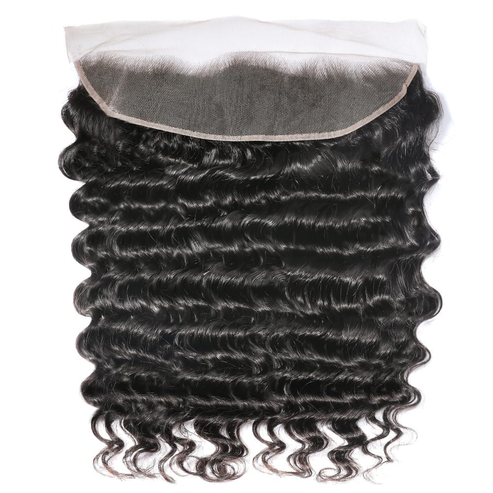 13 x 4 Lace Frontal Closure Body Wave Frontal 13 x 4 HD Transparent Lace Frontals With Bangs Baby Hair 100% Remy Human Hair 150% Density Natural Color (Natural Color, 10 Inch)