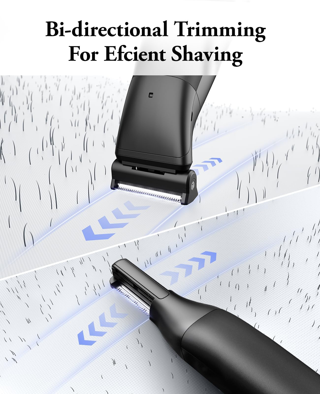 Kensen 2-in-1 Manscape Body Hair Trimmer & Beard Trimmer for Men, Electric Pubic Groin Shaver & Razor, Cordless Waterproof Male Grooming Kit for Limbs & TrunkIn & timate & Facial Hair, 50 Times Usage
